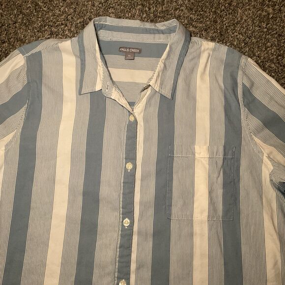 Womens Blue/white Casual, Light Weight Long Sleeve Vacation, Work Button Down XL - Picture 4 of 5